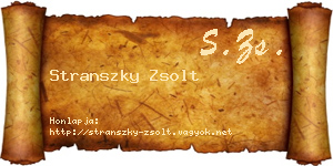 Stranszky Zsolt névjegykártya